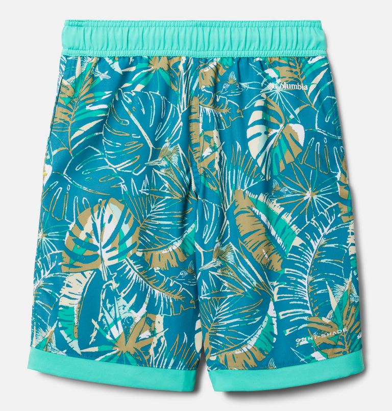 Thumbnail: Boys' Sandy Shores Board Shorts, Color: Deep Marine King Palms, image 2