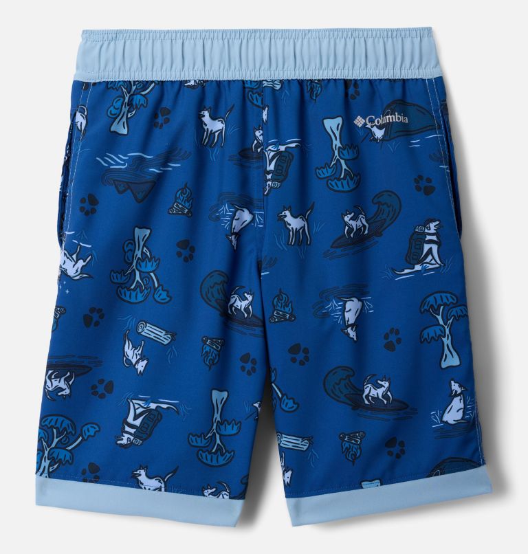 Boys' Sandy Shores Board Shorts, Color: Mountain Blue Trail Tails, Ripple Blue, image 2