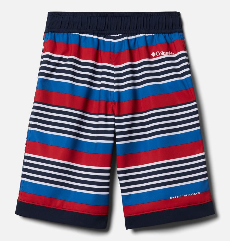 Boys' Sandy Shores Board Shorts, Color: Collegiate Navy Milo Stripe, image 2