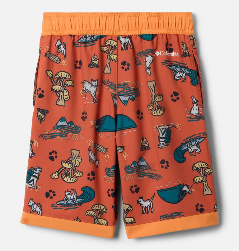 Boys' Sandy Shores Board Shorts, Color: Tuscan Trail Tails, Koi, image 2