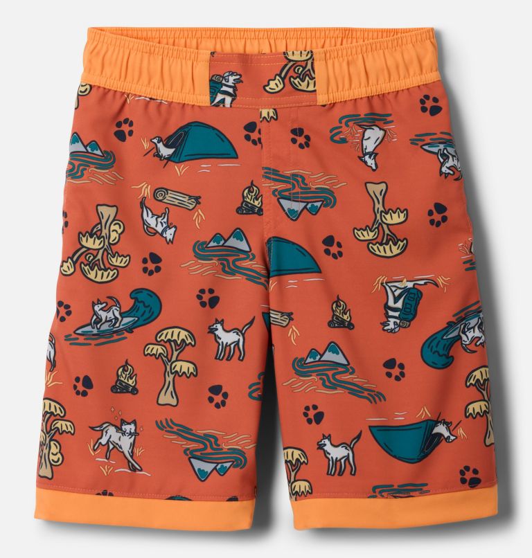 Boys' Sandy Shores Board Shorts, Color: Tuscan Trail Tails, Koi, image 1