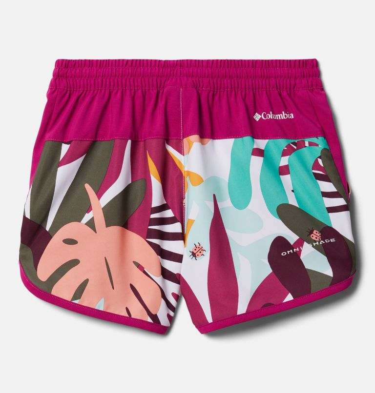 Thumbnail: Girls' Sandy Shores Board Shorts, Color: White In The Leaves, image 2
