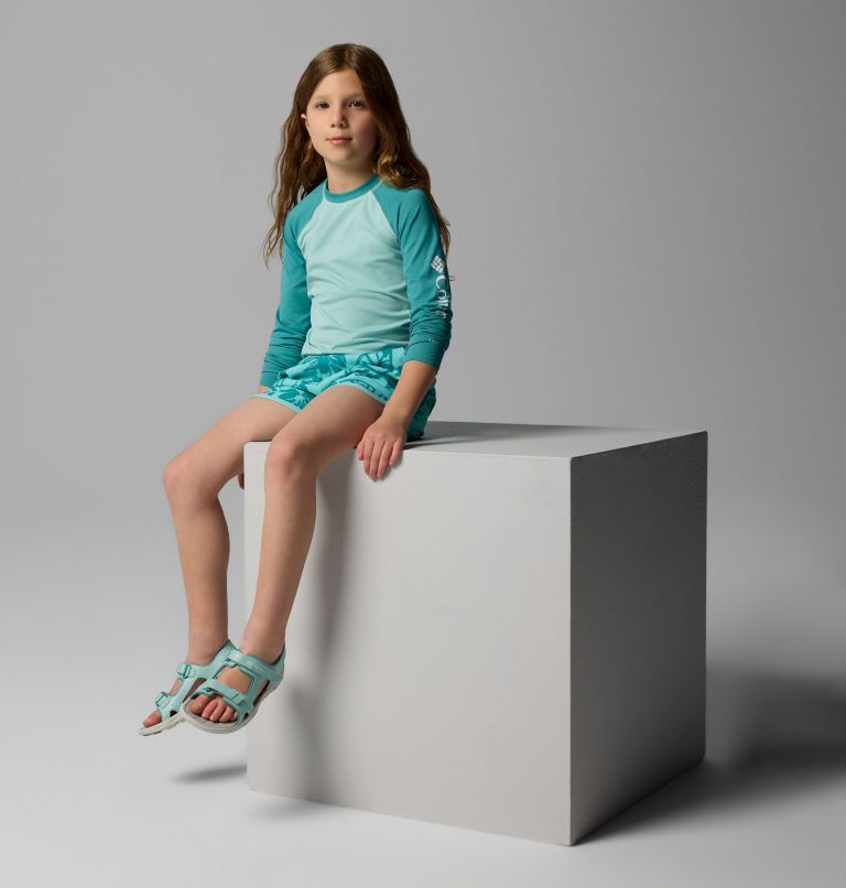Girls' Sandy Shores Board Shorts, Color: Spray Pasteled Tonal, image 6