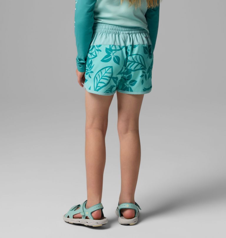 Girls' Sandy Shores Board Shorts, Color: Spray Pasteled Tonal, image 2