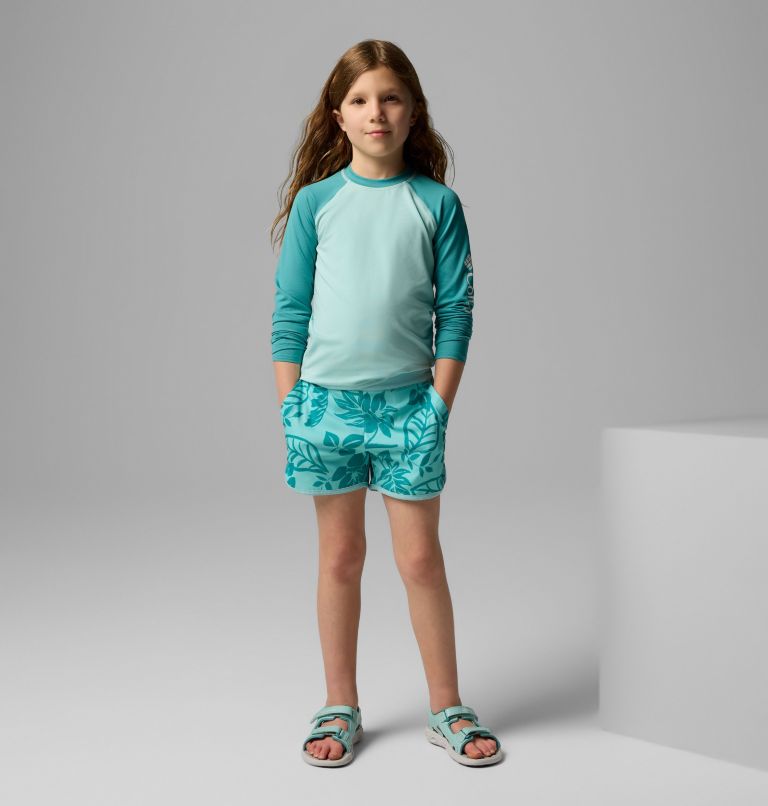 Girls' Sandy Shores Board Shorts, Color: Spray Pasteled Tonal, image 1