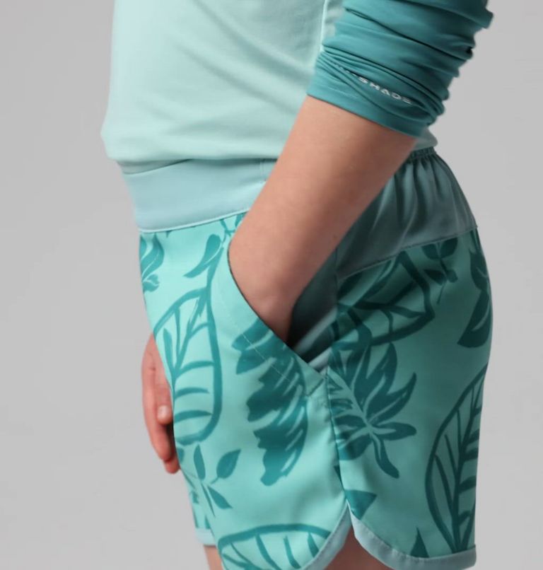 Girls' Sandy Shores Board Shorts, Color: Spray Pasteled Tonal