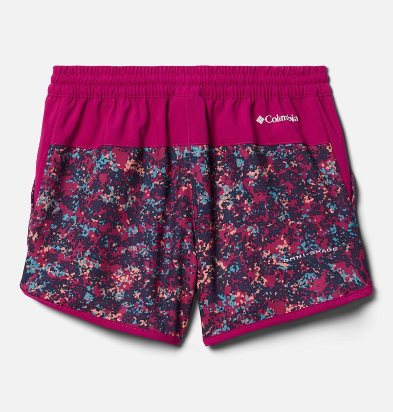Girls' Sandy Shores Board Shorts, Color: Wild Fuchsia Dotty Disguise, image 2