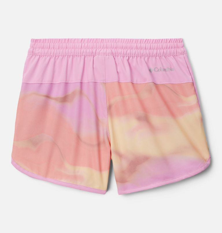 Girls' Sandy Shores Board Shorts, Color: Salmon Rose Undercurrent, image 2