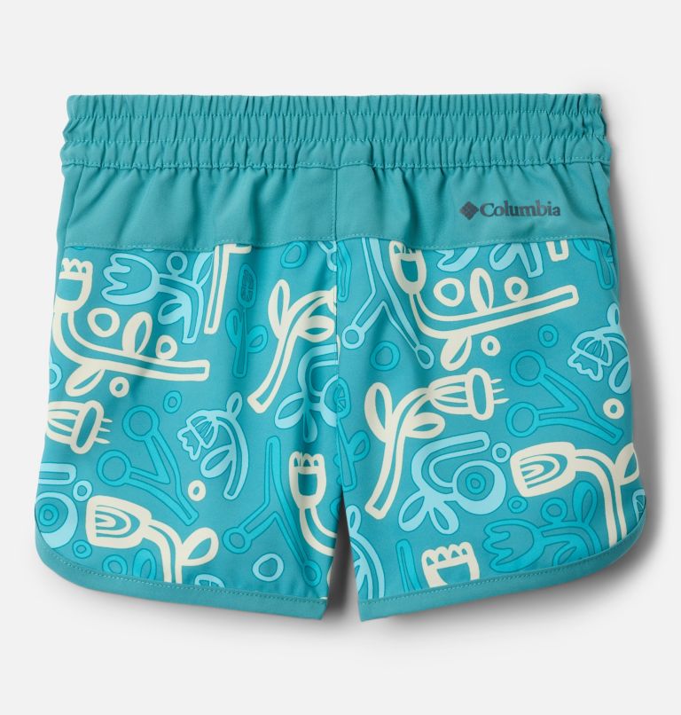 Girls' Toddler Sandy Shores Board Shorts, Color: Teal Marker Made, image 2