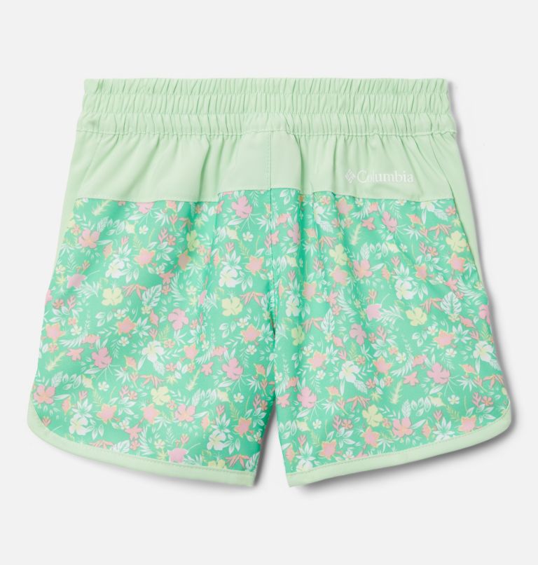 Girls' Toddler Sandy Shores Board Shorts, Color: Light Jade Mini-Biscus, Key West, image 2