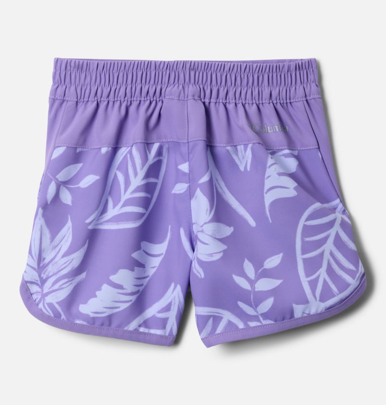 Girls' Toddler Sandy Shores Board Shorts, Color: Paisley Purple Pasteled Tonal, image 2