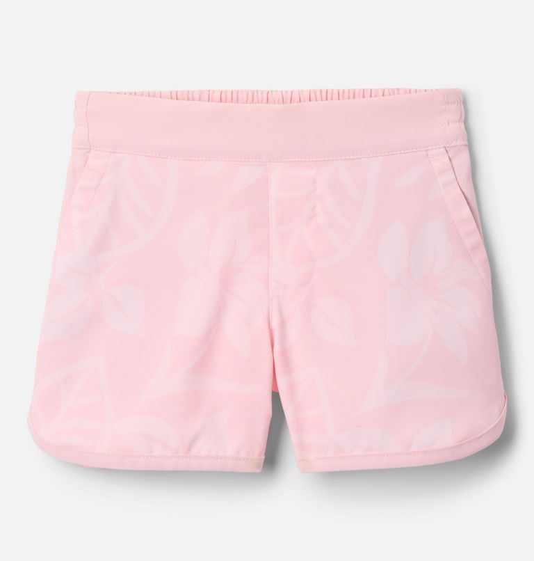Girls' Toddler Sandy Shores Board Shorts, Color: Satin Pink Pasteled Tonal, image 1