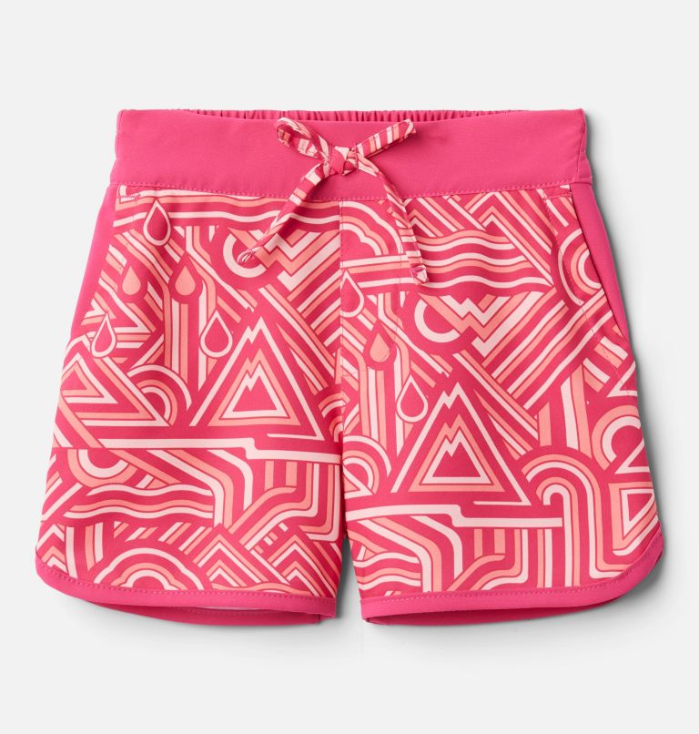 Short de plage Sandy Shores pour petite fille, Color: Cactus Pink, Geo Elements, Cactus Pink, image 1