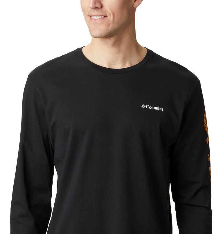 Men's North Cascades Long Sleeve T-Shirt, Color: Black, Golden Yellow, image 4