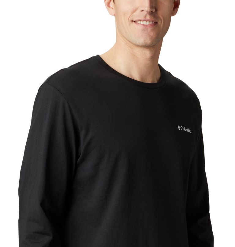 Men's North Cascades Long Sleeve T-Shirt, Color: Black, Golden Yellow, image 5