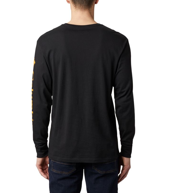 Men's North Cascades Long Sleeve T-Shirt, Color: Black, Golden Yellow, image 2