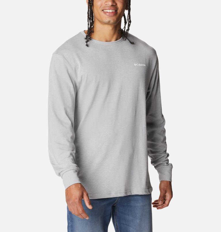 Thumbnail: T-shirt Manches Longues North Cascades Homme, Color: Columbia Grey Heather, White, image 5