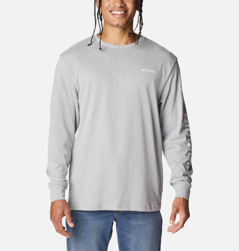 Thumbnail: T-shirt Manches Longues North Cascades Homme, Color: Columbia Grey Heather, White, image 1