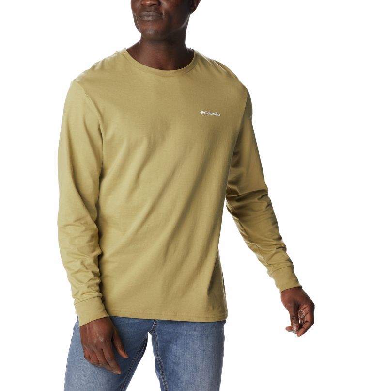 Men's North Cascades Long Sleeve Tee Shirt, Color: Savory, White, image 5