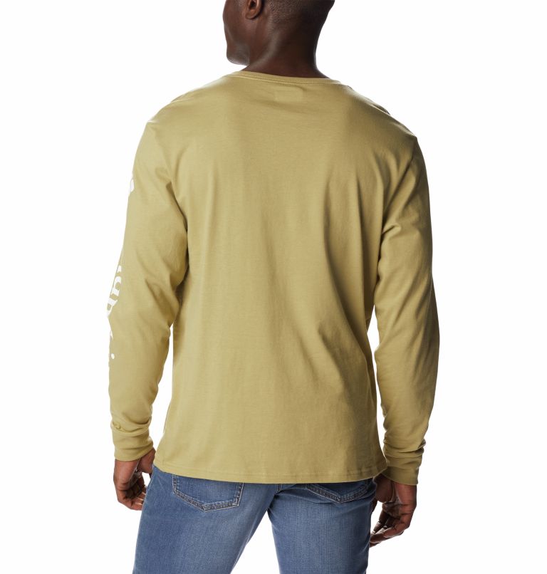 Men's North Cascades Long Sleeve Tee Shirt, Color: Savory, White, image 2