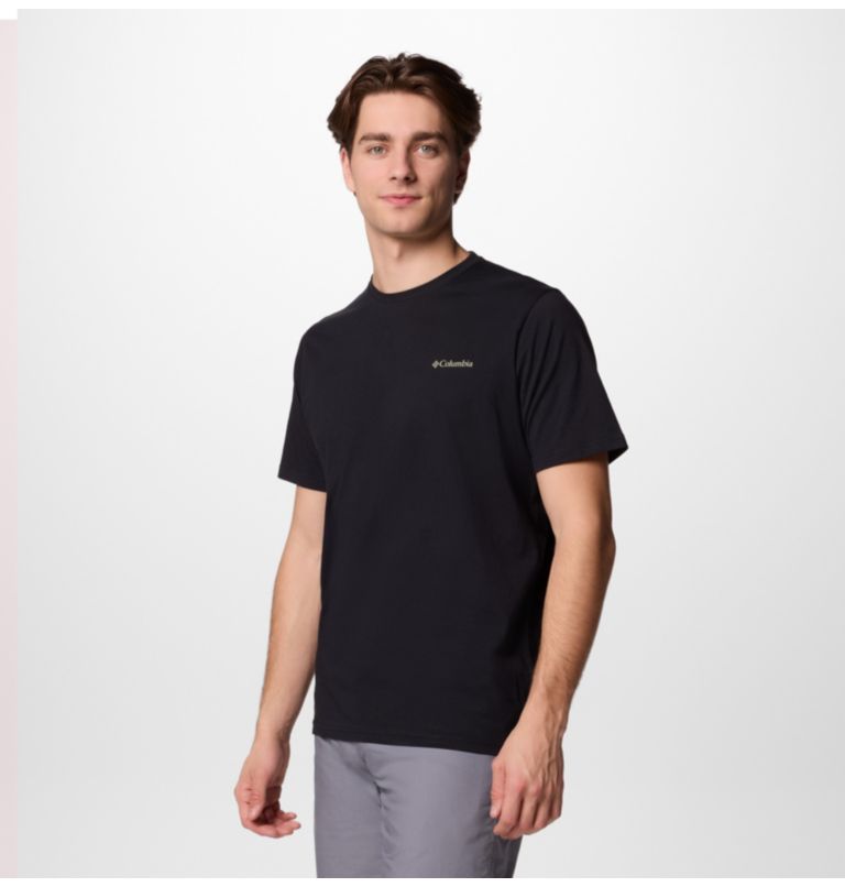 Camiseta de manga corta North Cascades para hombre, Color: Black, Pasteled Framed, image 3