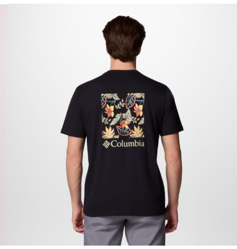 Camiseta de manga corta North Cascades para hombre, Color: Black, Pasteled Framed, image 1