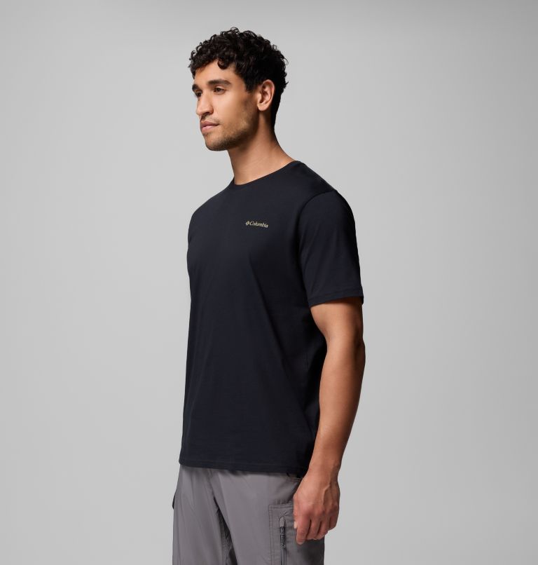 Men's North Cascades T-Shirt, Color: Black, Framed Treebark, image 4