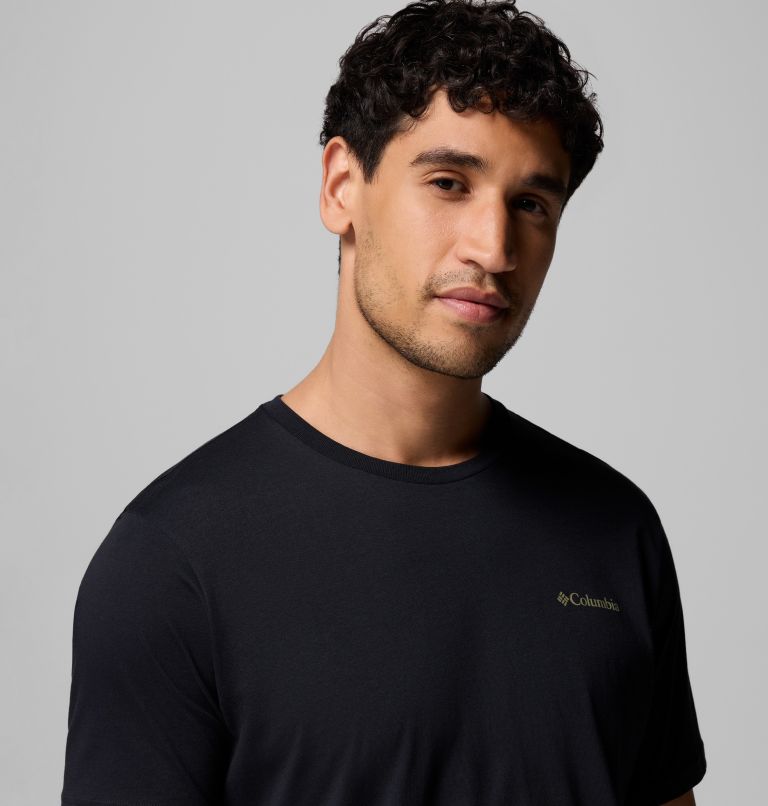 Men's North Cascades T-Shirt, Color: Black, Framed Treebark, image 5