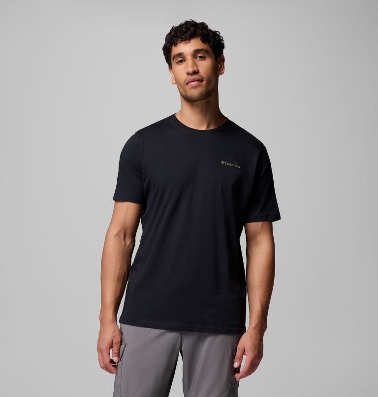Men's North Cascades T-Shirt, Color: Black, Framed Treebark, image 3