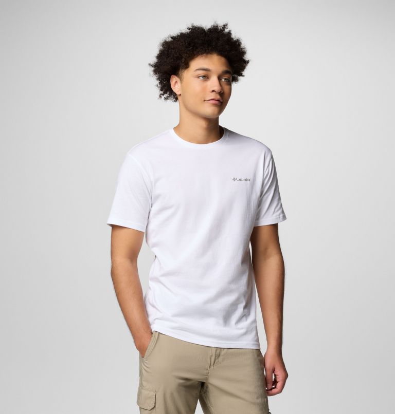 Men's North Cascades T-Shirt, Color: White, Pasteled Framed, image 2