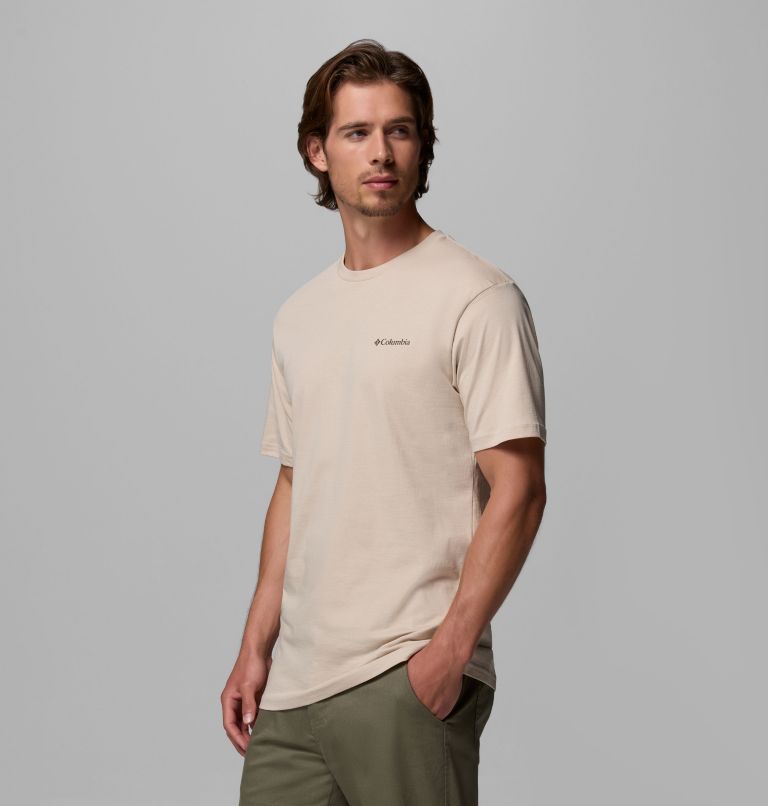 Men's North Cascades T-Shirt, Color: Dark Stone, Framed Treebark, image 4
