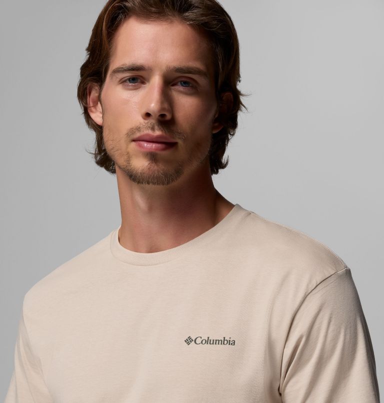 Men's North Cascades T-Shirt, Color: Dark Stone, Framed Treebark, image 5