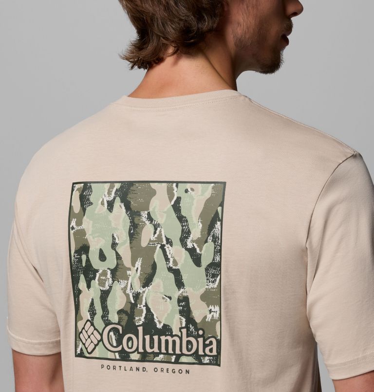 Men's North Cascades T-Shirt, Color: Dark Stone, Framed Treebark, image 6