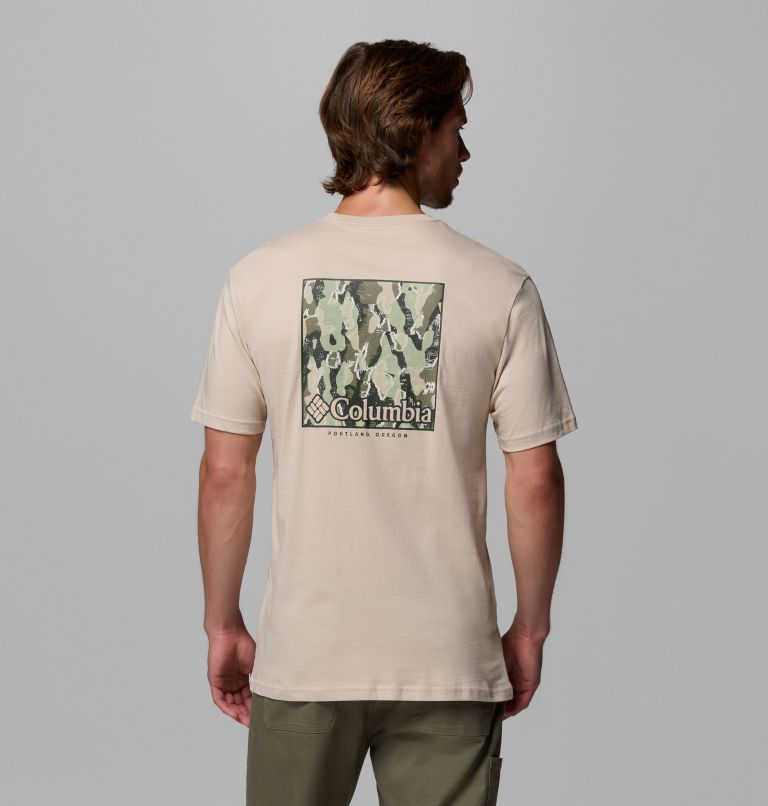 Men's North Cascades T-Shirt, Color: Dark Stone, Framed Treebark, image 1