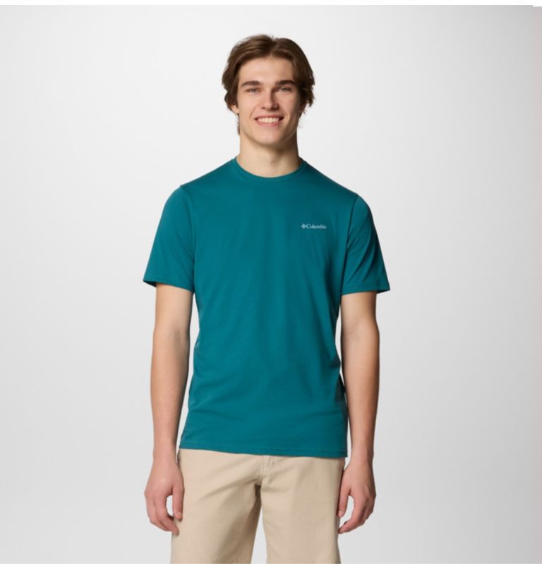 Camiseta de manga corta North Cascades para hombre, Color: River Blue, CSC Box Logo, image 2