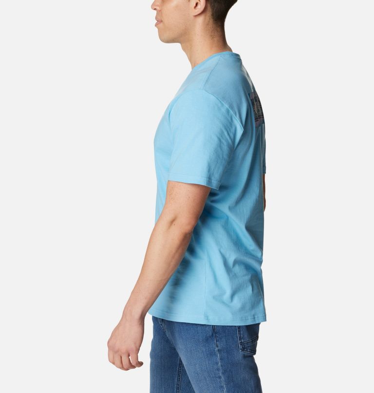 Thumbnail: Camiseta de manga corta North Cascades para hombre, Color: Vista Blue, CSC Blanket Retro Box Grx, image 3