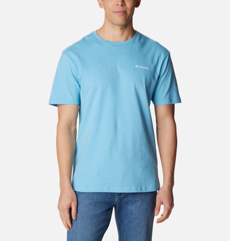 Thumbnail: Camiseta de manga corta North Cascades para hombre, Color: Vista Blue, CSC Blanket Retro Box Grx, image 1
