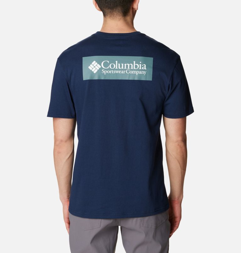 Camiseta de manga corta North Cascades para hombre, Color: Collegiate Navy, CSC Retro Box Graphic, image 2