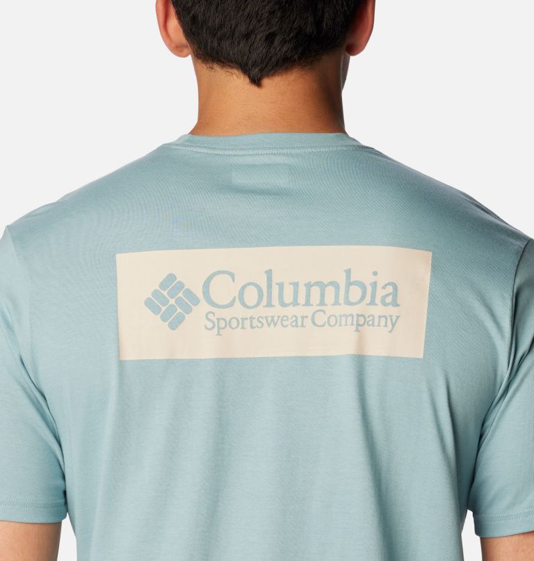 Thumbnail: Camiseta de manga corta North Cascades para hombre, Color: Stone Blue, CSC Box Logo, image 5