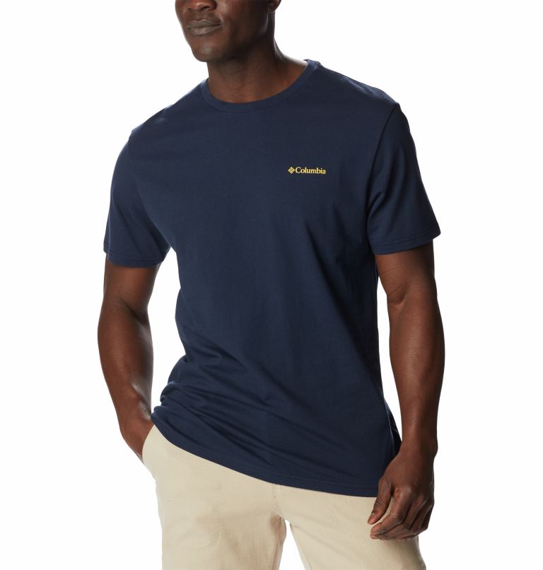 Thumbnail: Men's North Cascades Tee Shirt, Color: Collegiate Navy, Golden Nugget, image 5