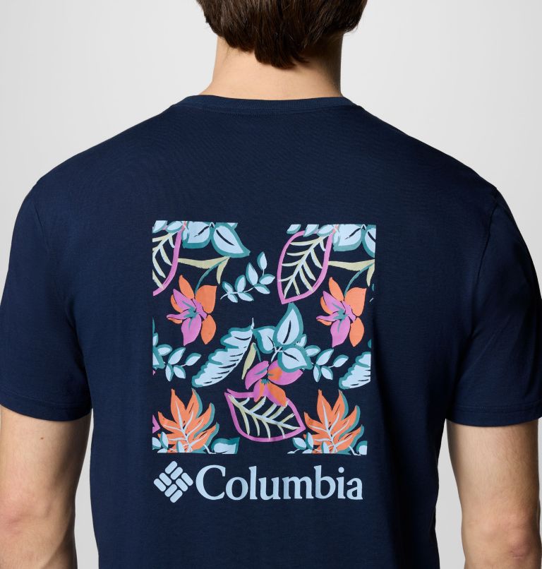 North Cascades Short Sleeve Tee, Color: Collegiate Navy, Pasteled Framed, image 6