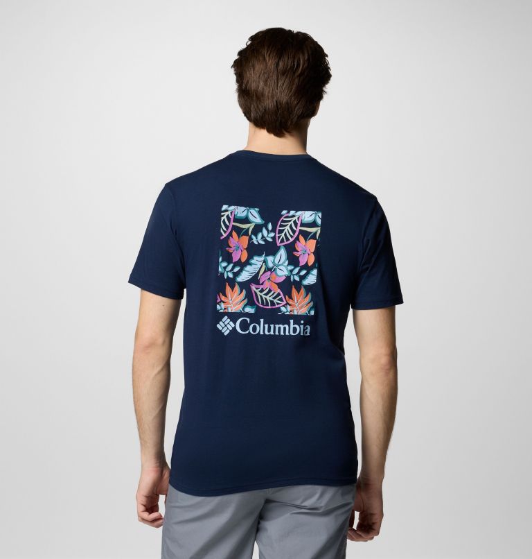 Camiseta de manga corta North Cascades para hombre, Color: Collegiate Navy, Pasteled Framed, image 1