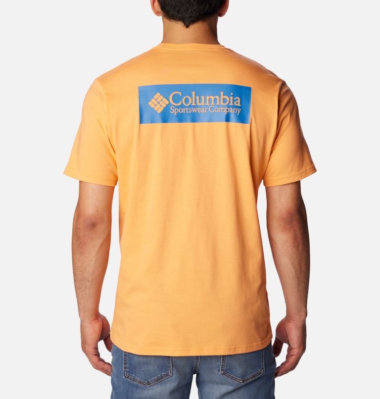 Thumbnail: Camiseta de manga corta North Cascades para hombre, Color: Bright Nectar, CSC Box Logo, image 2