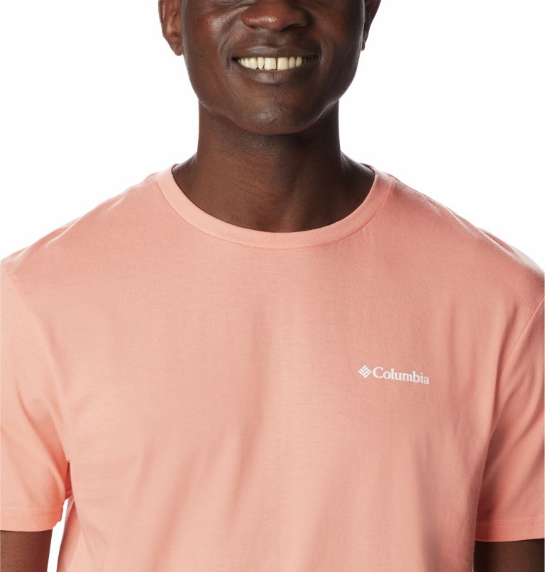 Thumbnail: T-shirt North Cascades Homme, Color: Coral Reef, Dark Mountain, image 4