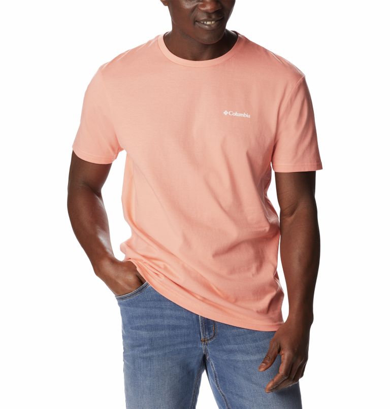 Thumbnail: T-shirt North Cascades Homme, Color: Coral Reef, Dark Mountain, image 5