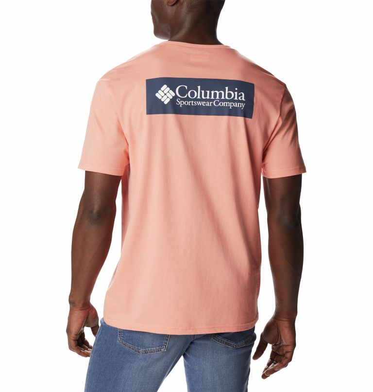 Thumbnail: T-shirt North Cascades Homme, Color: Coral Reef, Dark Mountain, image 2