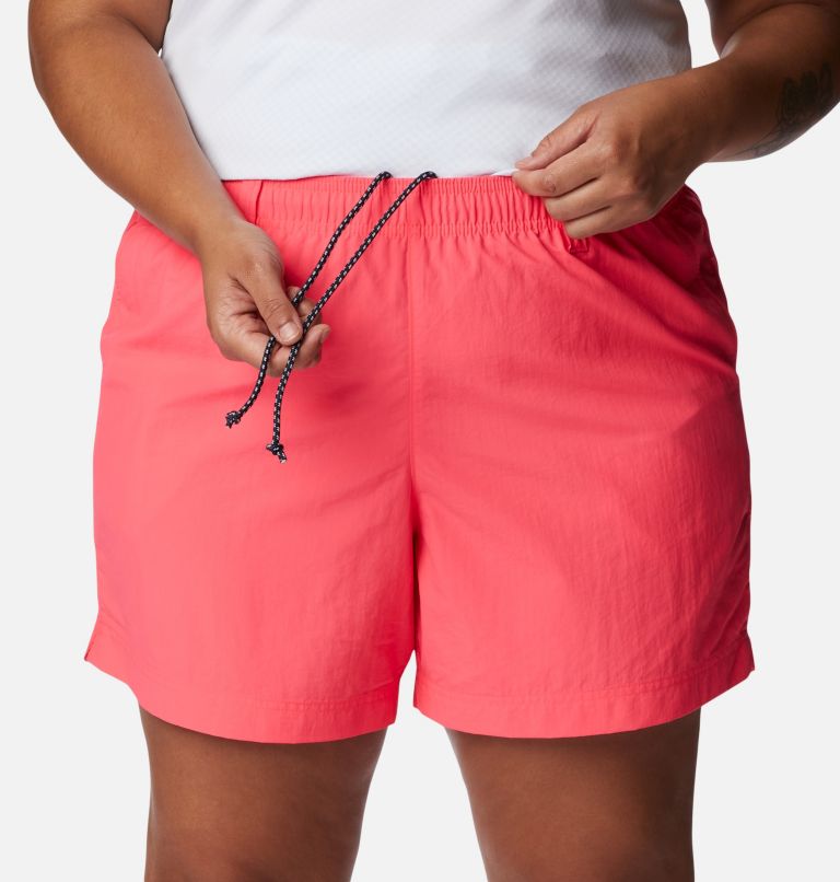 Thumbnail: Women's PFG Backcast Water Shorts - Plus Size, Color: Neon Sunrise, image 4