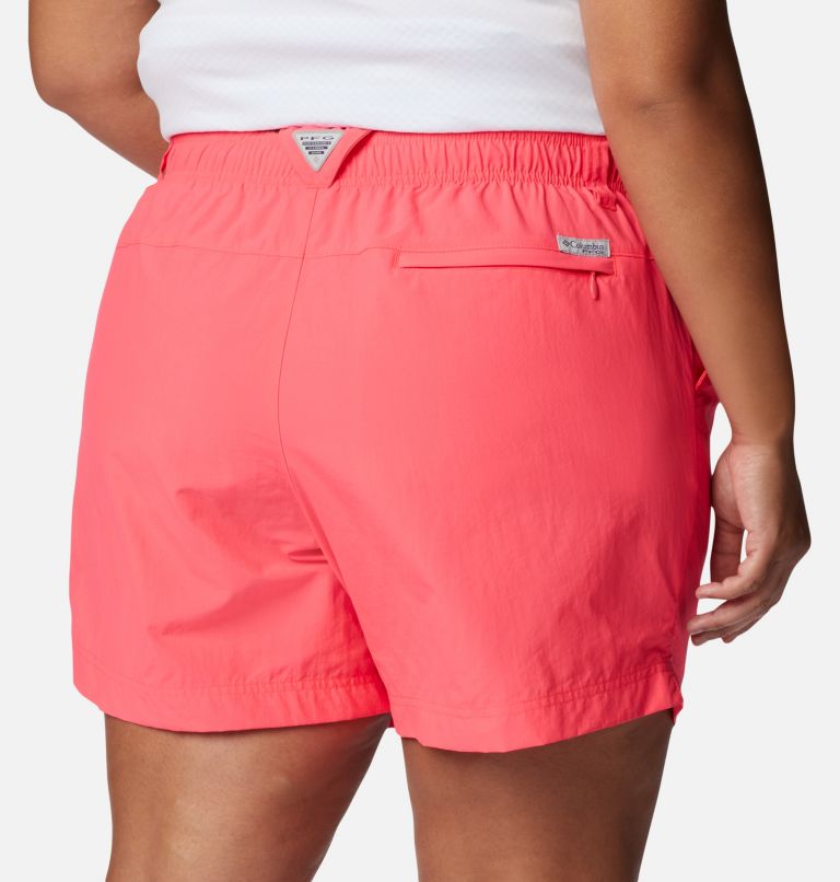 Thumbnail: Women's PFG Backcast Water Shorts - Plus Size, Color: Neon Sunrise, image 5