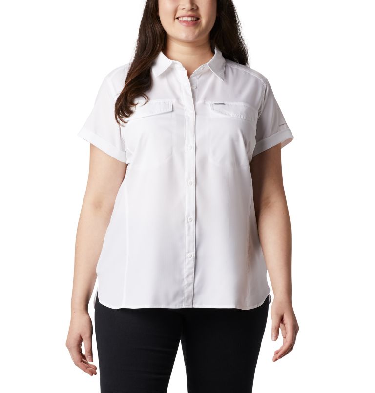 Thumbnail: Chemise à manches courtes Silver Ridge Lite pour femme — Grandes tailles, Color: White, image 1