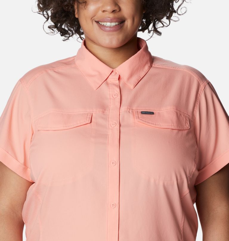 Chemise à manches courtes Silver Ridge Lite pour femme — Grandes tailles, Color: Coral Reef